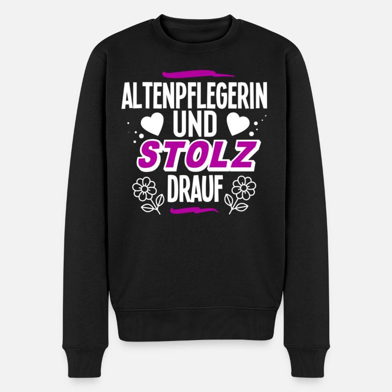 Altenpflegerin - Männer Premium Bio Pullover - Schwarz