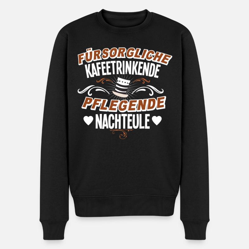 Altenpflegerin Kaffee - Männer Premium Bio Pullover - Schwarz
