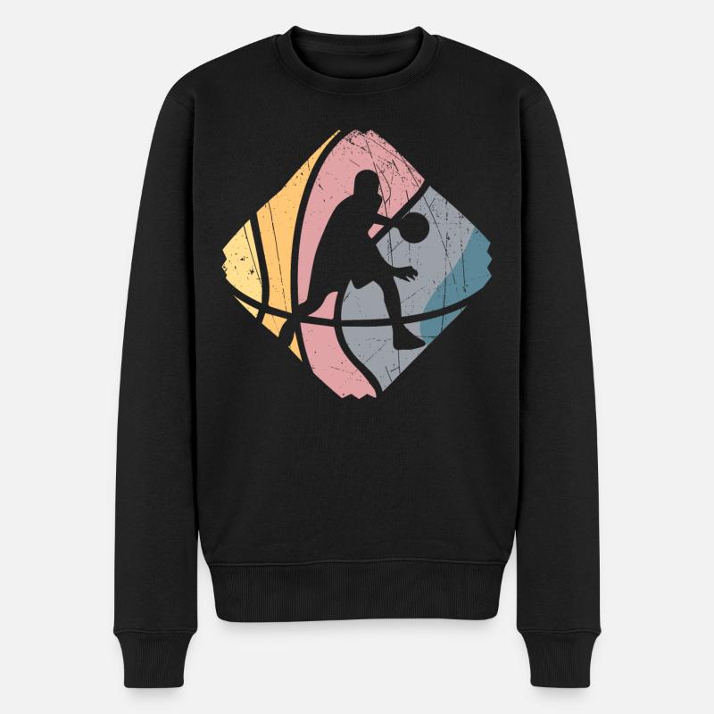 Basketballer - Basketball - Männer Premium Bio Pullover - Schwarz