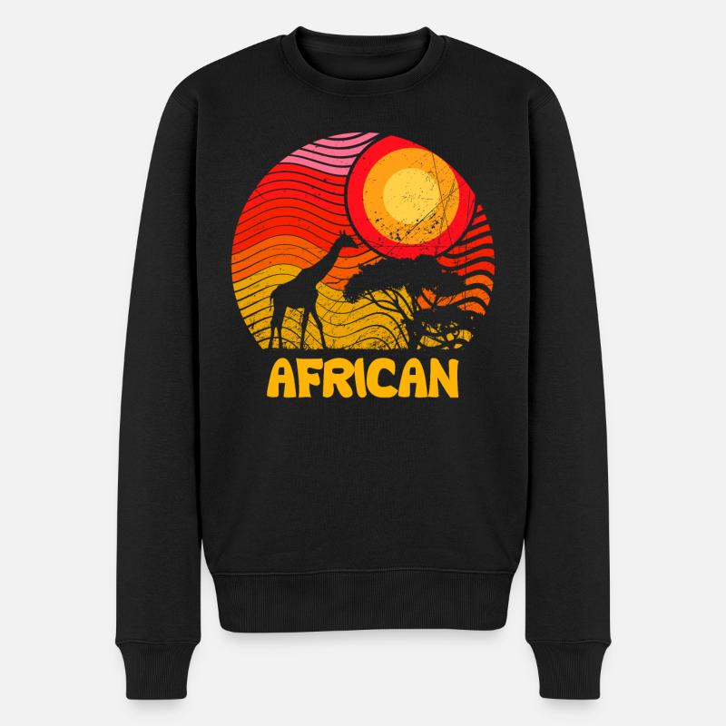 AFRICAN - Männer Premium Bio Pullover - Schwarz