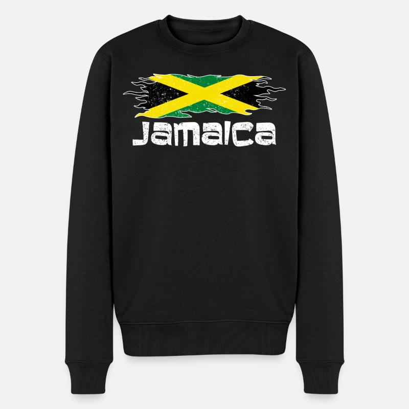 Jamaica Flagge - Männer Premium Bio Pullover - Schwarz