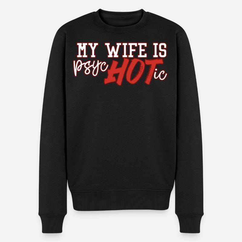 Frau Ehe - Männer Premium Bio Pullover - Schwarz