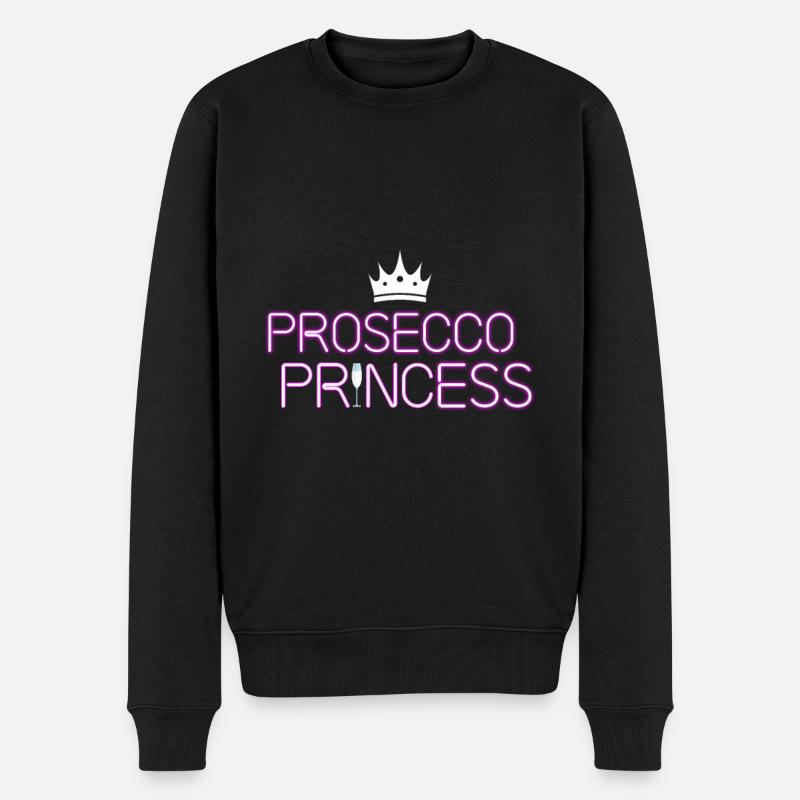 Prosecco Prinzessin - Männer Premium Bio Pullover - Schwarz