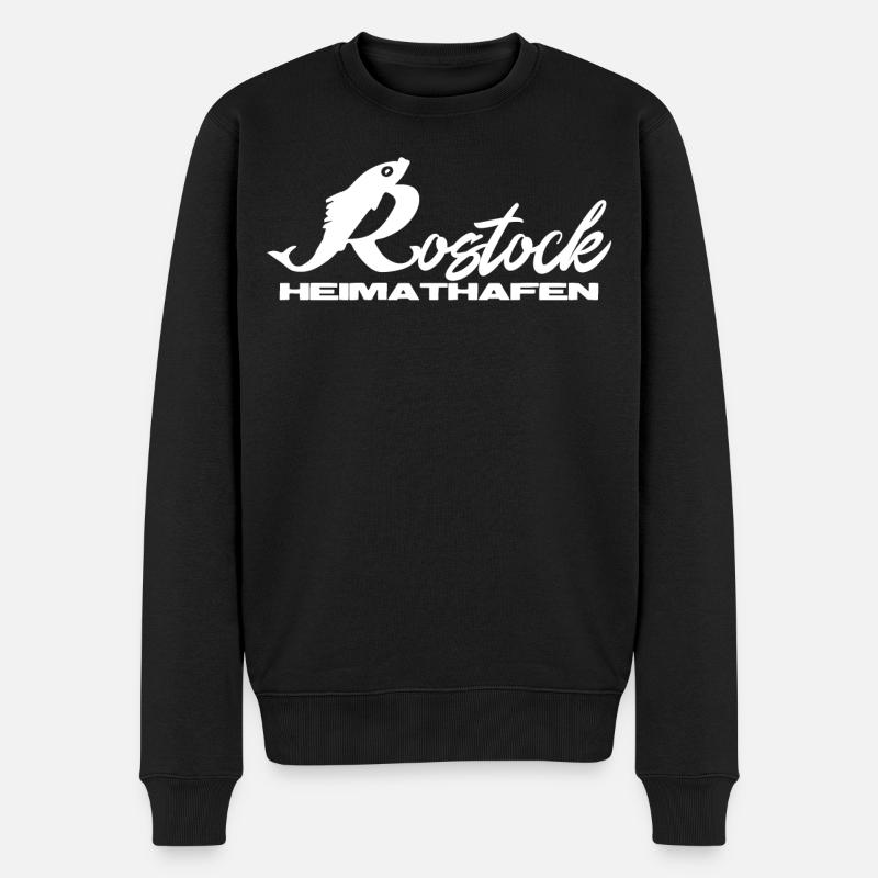 Rostock Heimathafen - Männer Premium Bio Pullover - Schwarz