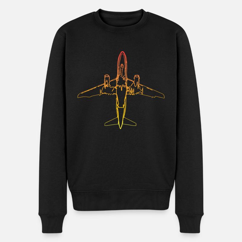Flugzeug - Männer Premium Bio Pullover - Schwarz
