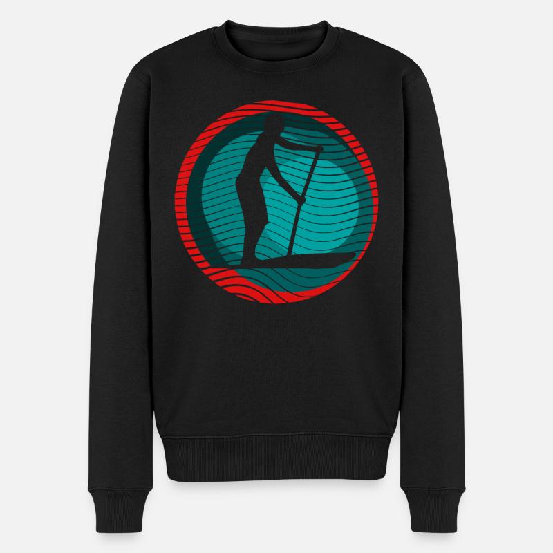 SUP Surfer - Männer Premium Bio Pullover - Schwarz
