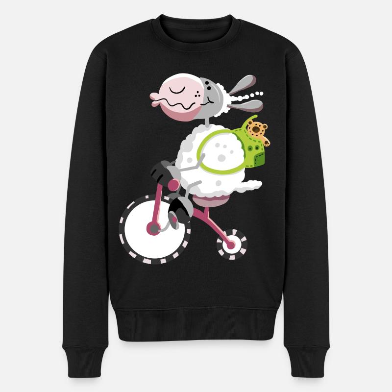 Mouton avec vélo - Pull Premium bio Homme - noir