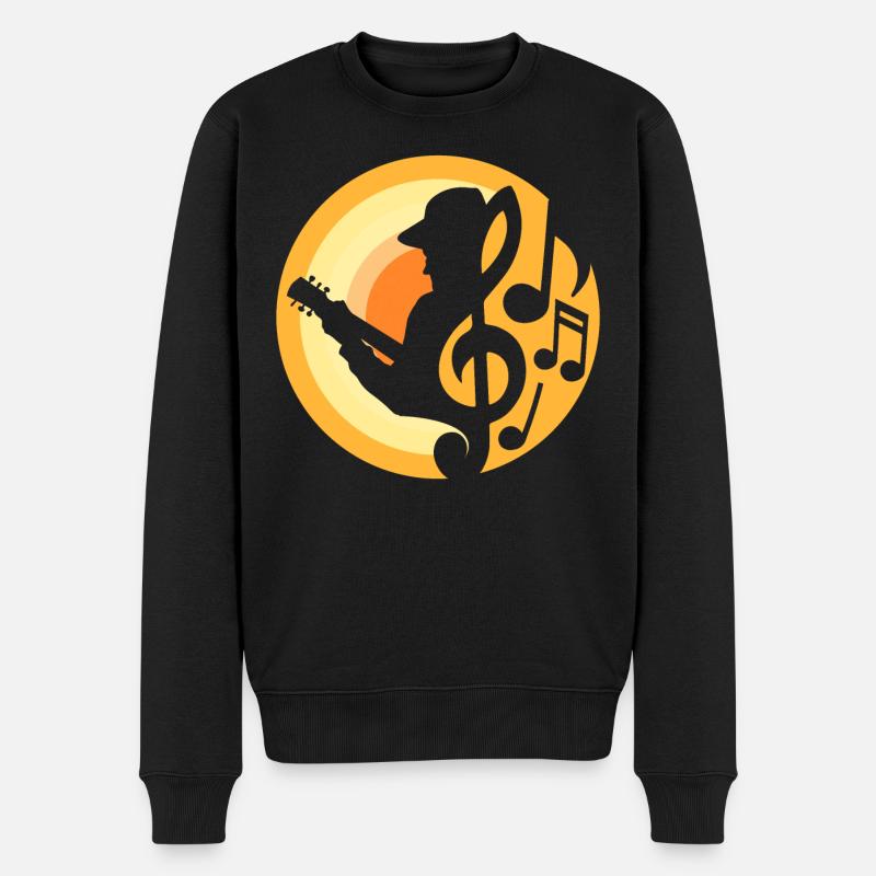 Gitarren-Spieler - Männer Premium Bio Pullover - Schwarz