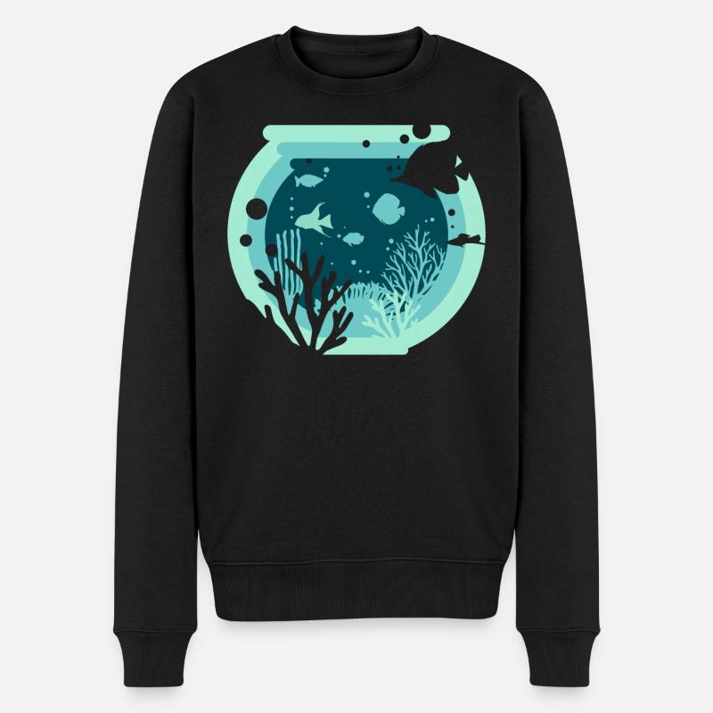 Aquarium - Aquaristik - Männer Premium Bio Pullover - Schwarz