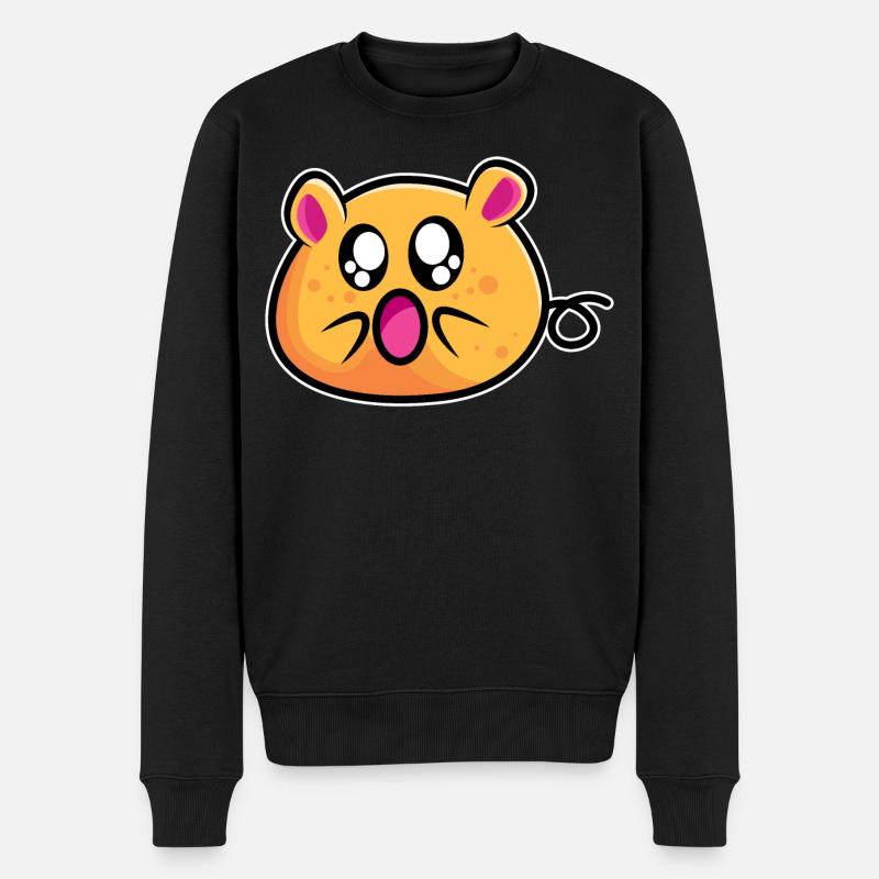 Lustige Maus - Männer Premium Bio Pullover - Schwarz