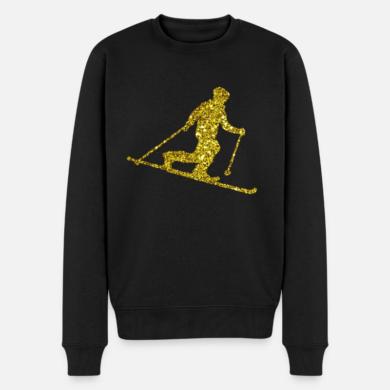 Gold Telemark - Männer Premium Bio Pullover - Schwarz