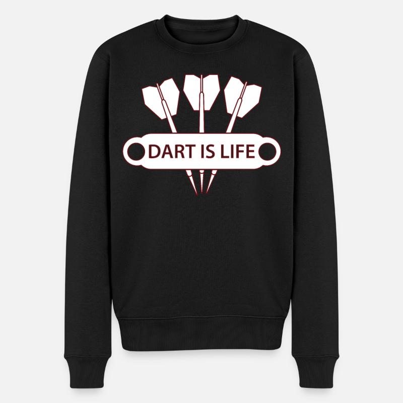 Dart ist Leben Dart-Logo - Männer Premium Bio Pullover - Schwarz