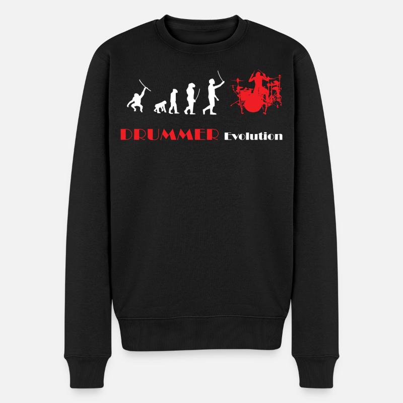 DRUMMER Evolution rot - Männer Premium Bio Pullover - Schwarz