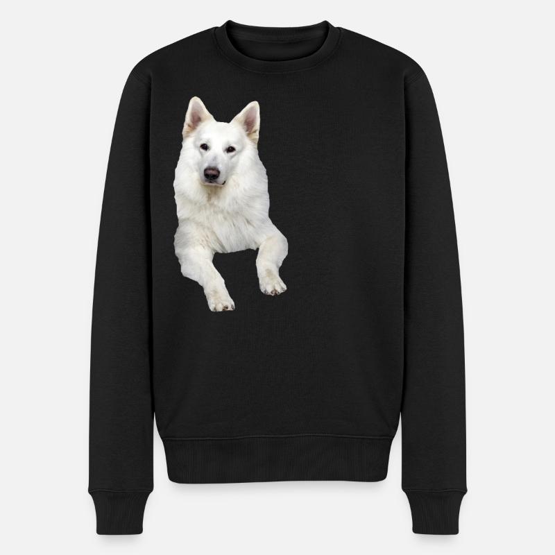 Schäferhund weißer Schäferhund Schweizer Hunde - Männer Premium Bio Pullover - Schwarz
