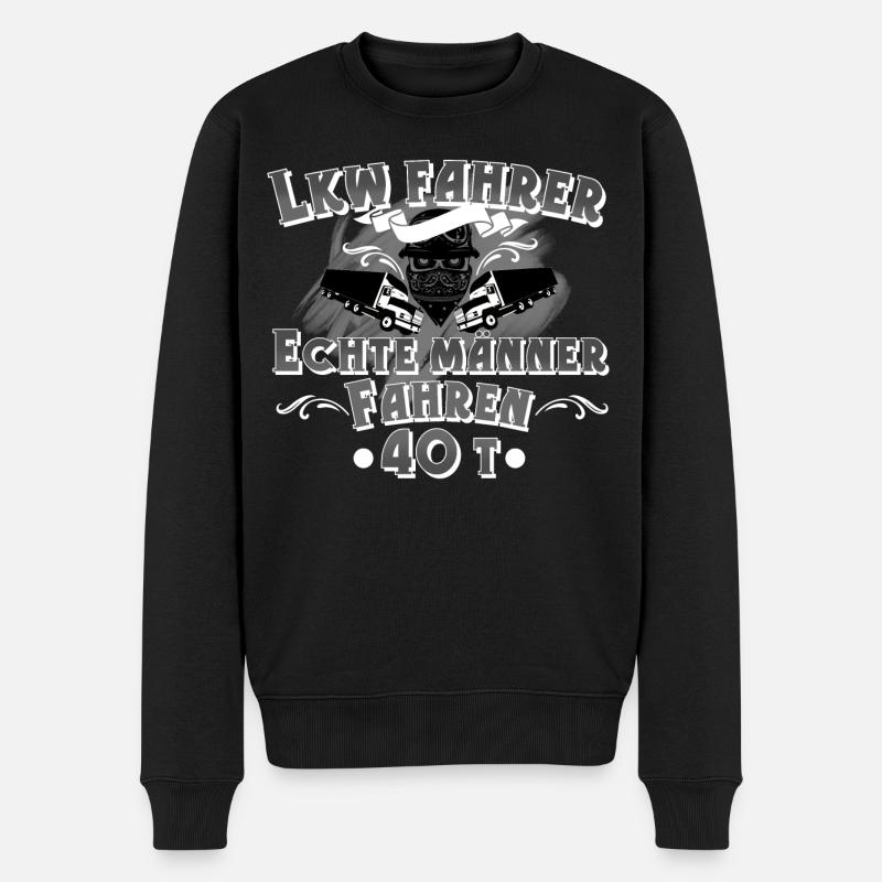 Lkw Fahrer - Männer Premium Bio Pullover - Schwarz