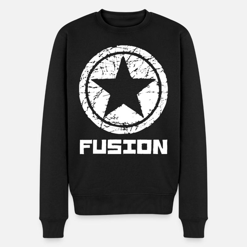 Fusion - Männer Premium Bio Pullover - Schwarz