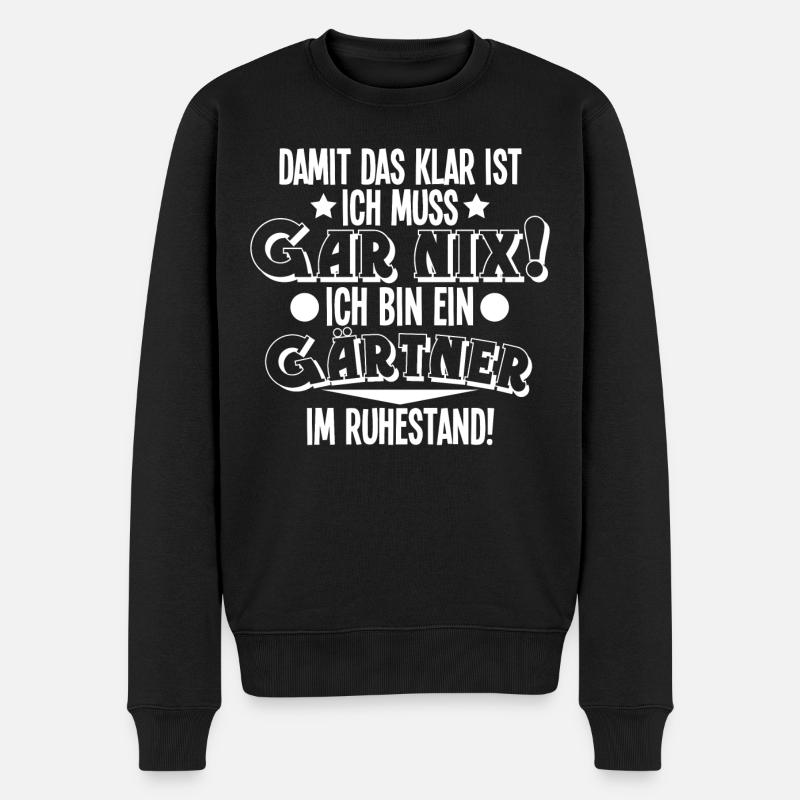 Gärtner Rentner Rente Ruhestand - Männer Premium Bio Pullover - Schwarz