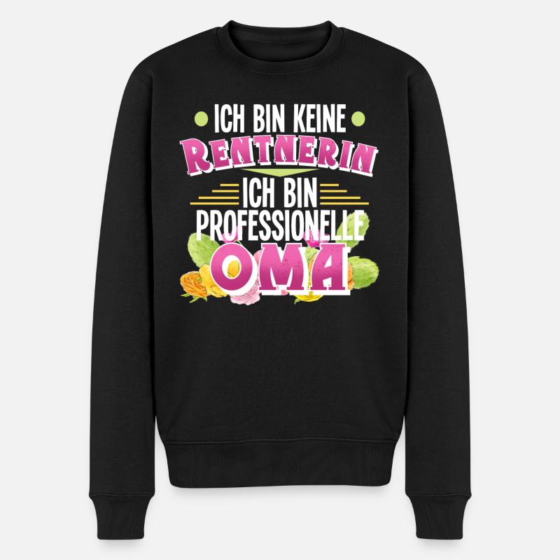 Oma Rentnerin - Männer Premium Bio Pullover - Schwarz