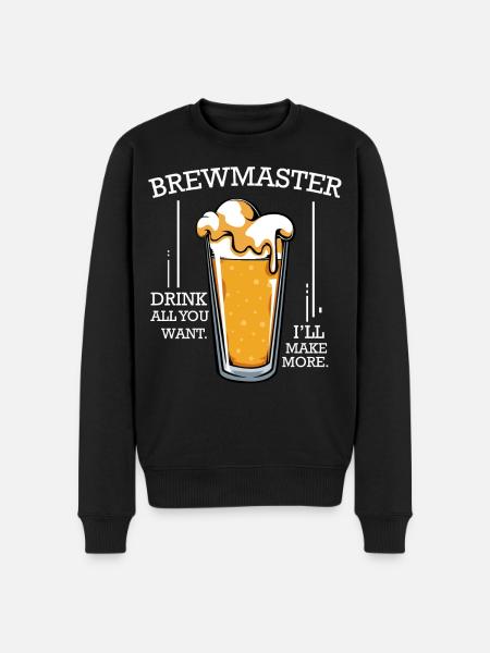 Biermeister Spruch Glas - Männer Premium Bio Pullover - Schwarz