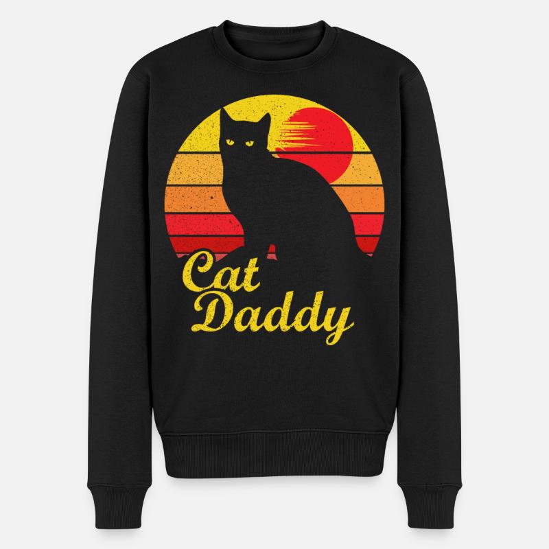 Cat Daddy Bester Cat Dad - Männer Premium Bio Pullover - Schwarz