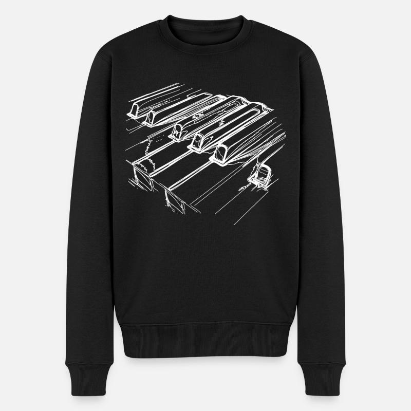 Piano - Männer Premium Bio Pullover - Schwarz