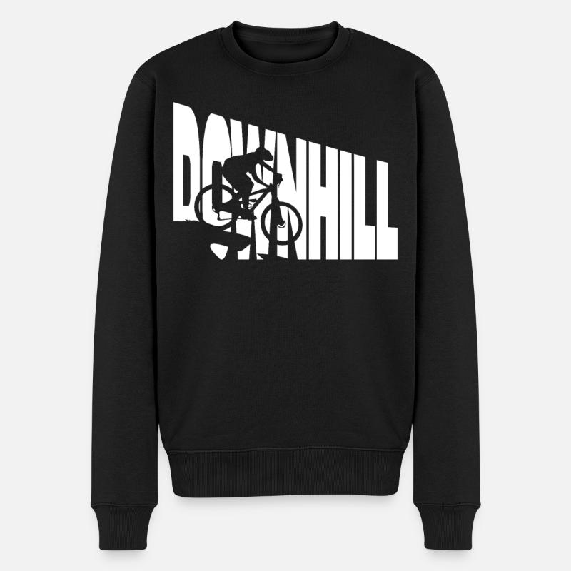 Mountainbike Downhill – Adrenalin auf zwei Rädern - Männer Premium Bio Pullover - Schwarz