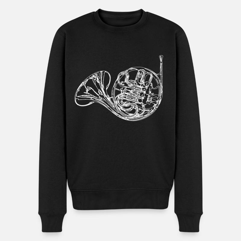 Waldhorn - Männer Premium Bio Pullover - Schwarz