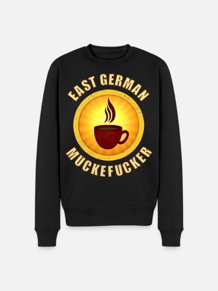 DDR coffee muckefuck with cup in retro style - Men's Premium Organic Jumper - black