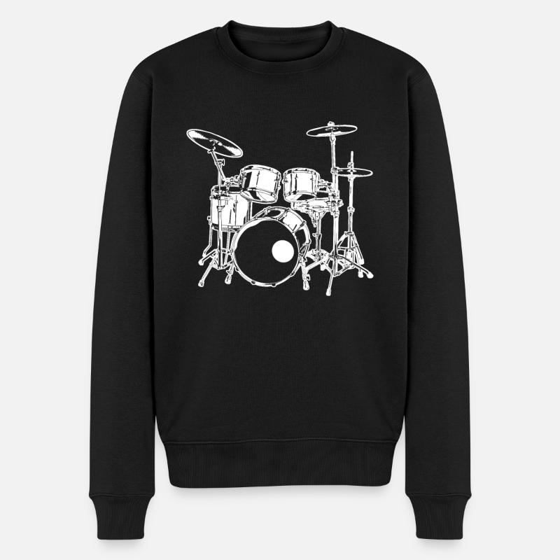 Rock Musik - Männer Premium Bio Pullover - Schwarz