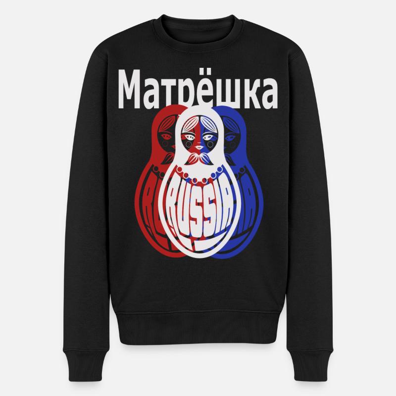 Matryoshka, russe - Pull Premium bio Homme - noir