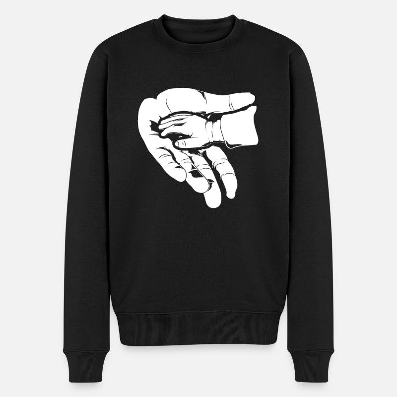 Vater und Tochter - Männer Premium Bio Pullover - Schwarz