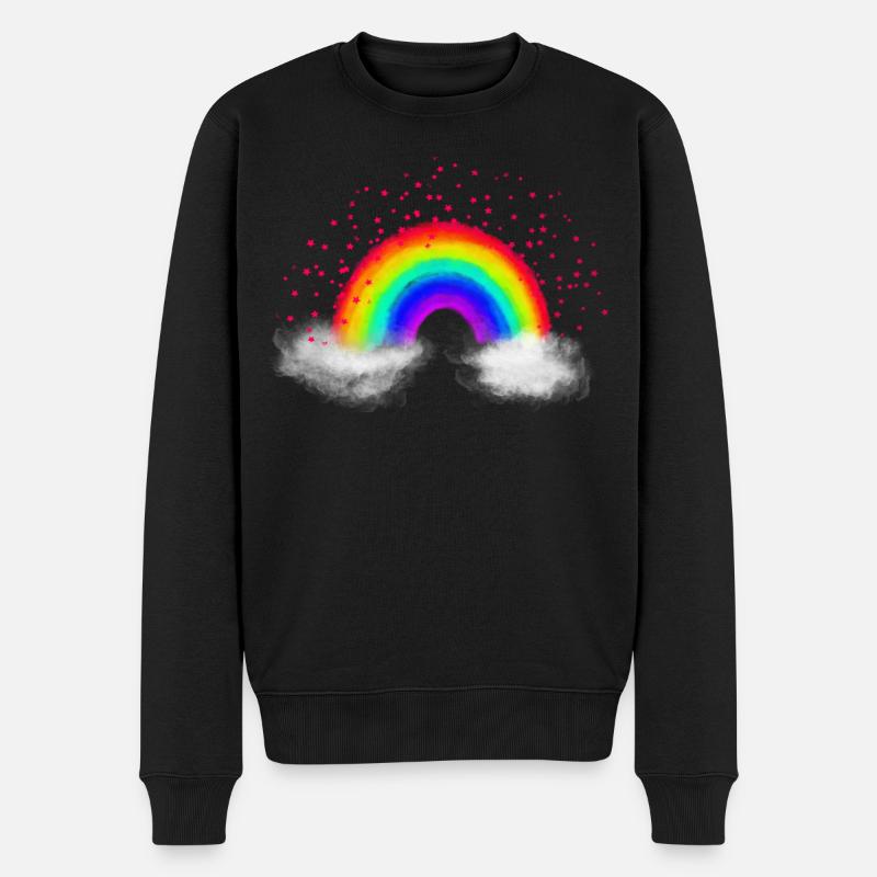 Nuages arc-en-ciel - Pull Premium bio Homme - noir