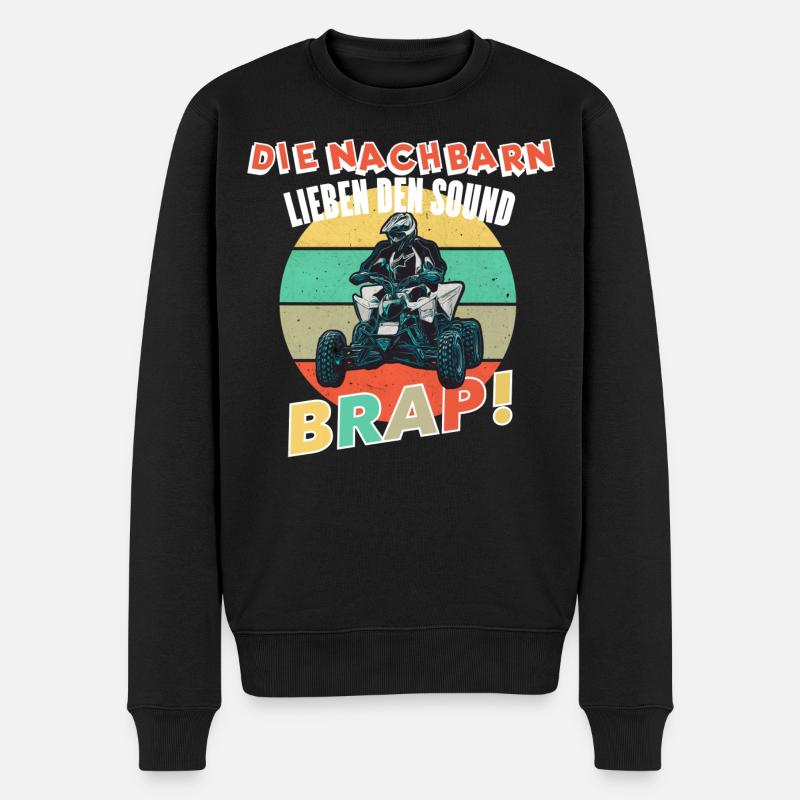 Quad Lustiger Spruch - Männer Premium Bio Pullover - Schwarz