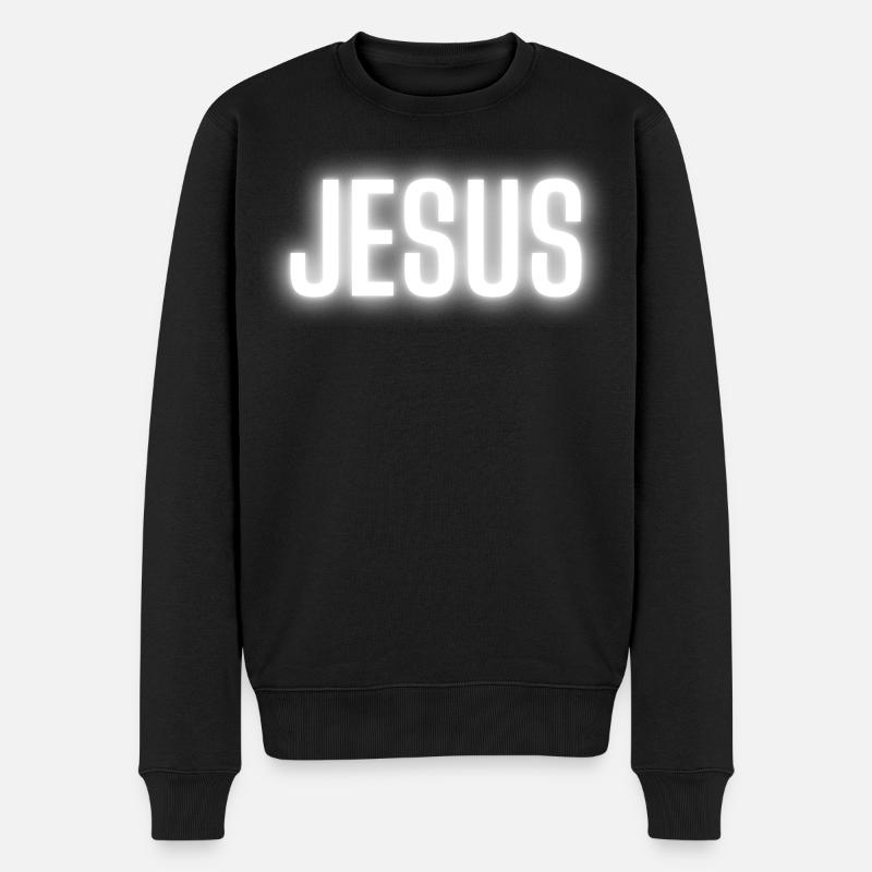 Jesus Christus Glaube Gott Geschenk t-shirt - Männer Premium Bio Pullover - Schwarz