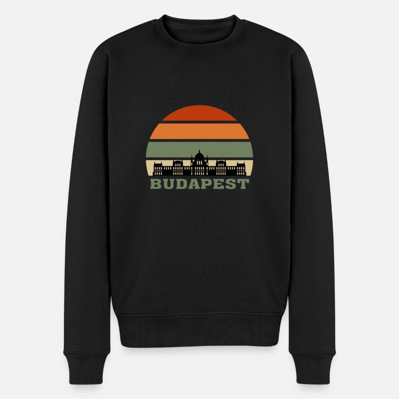 Wahrzeichen der Stadt Budapest Skyline Ungarn - Männer Premium Bio Pullover - Schwarz