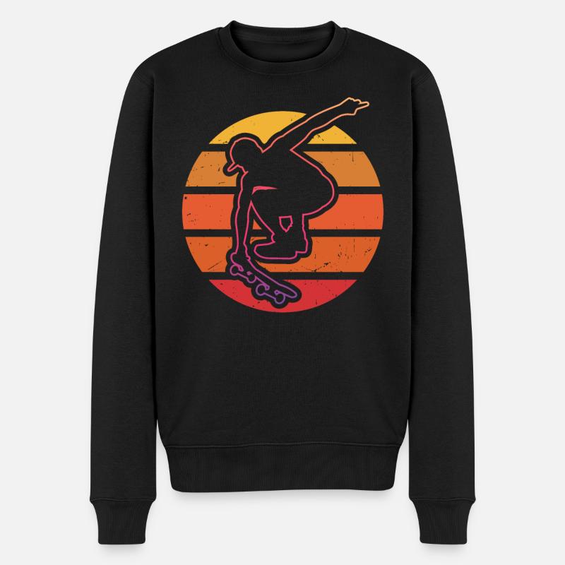 Skateboarder - Männer Premium Bio Pullover - Schwarz