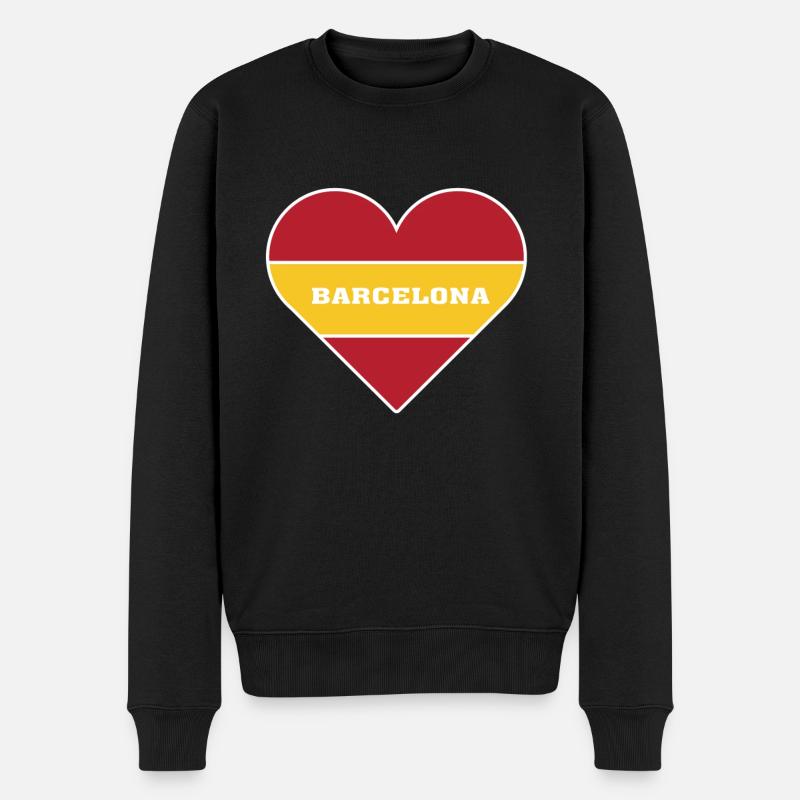 Barcelone Espagne Drapeau Love Barcelona España - Pull Premium bio Homme - noir