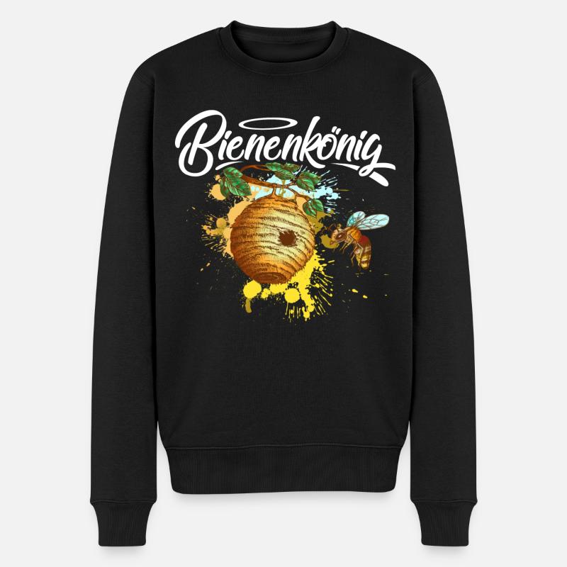 Bienenkönig - Männer Premium Bio Pullover - Schwarz