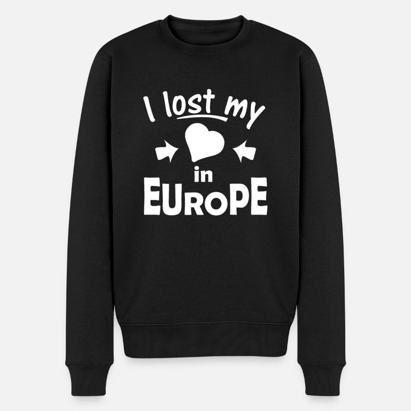 Europa - Männer Premium Bio Pullover - Schwarz