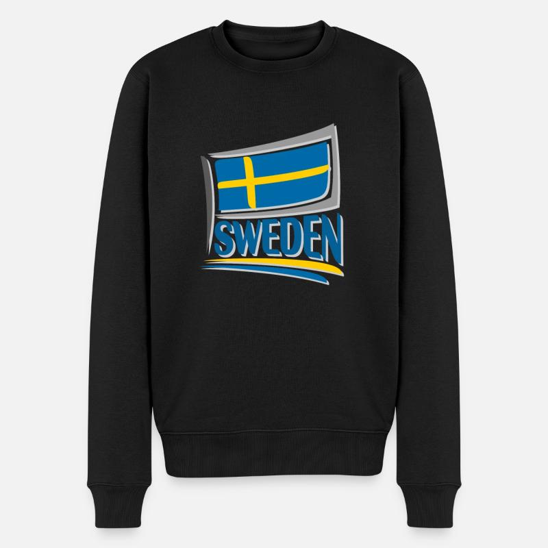 Souvenir de la Suède, voyage drapeau Suède - Pull Premium bio Homme - noir