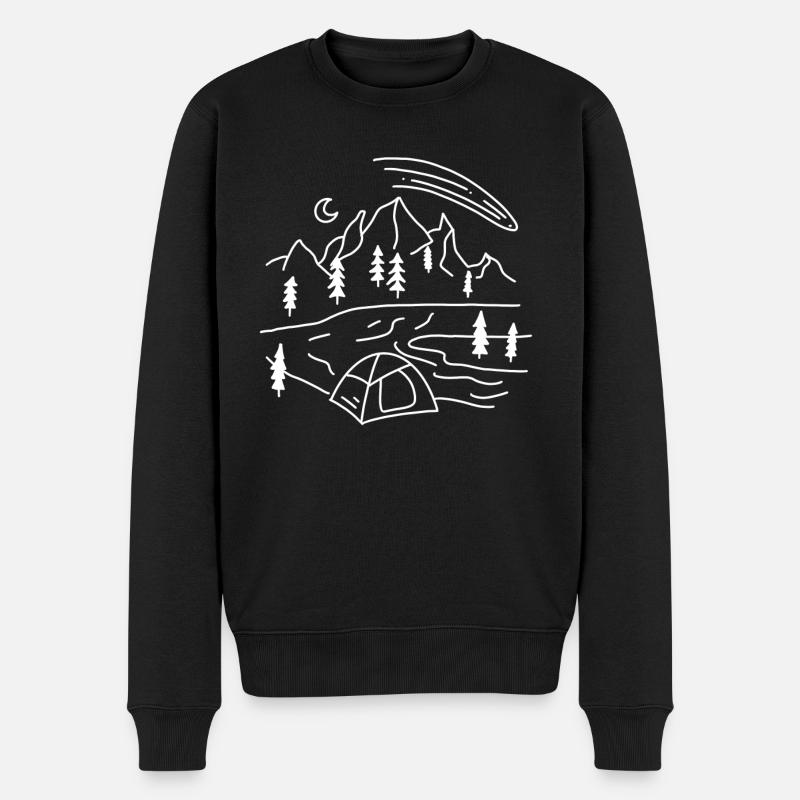 Zelten - Männer Premium Bio Pullover - Schwarz