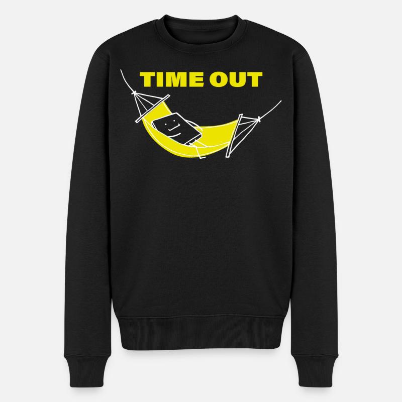 TIME OUT - Männer Premium Bio Pullover - Schwarz