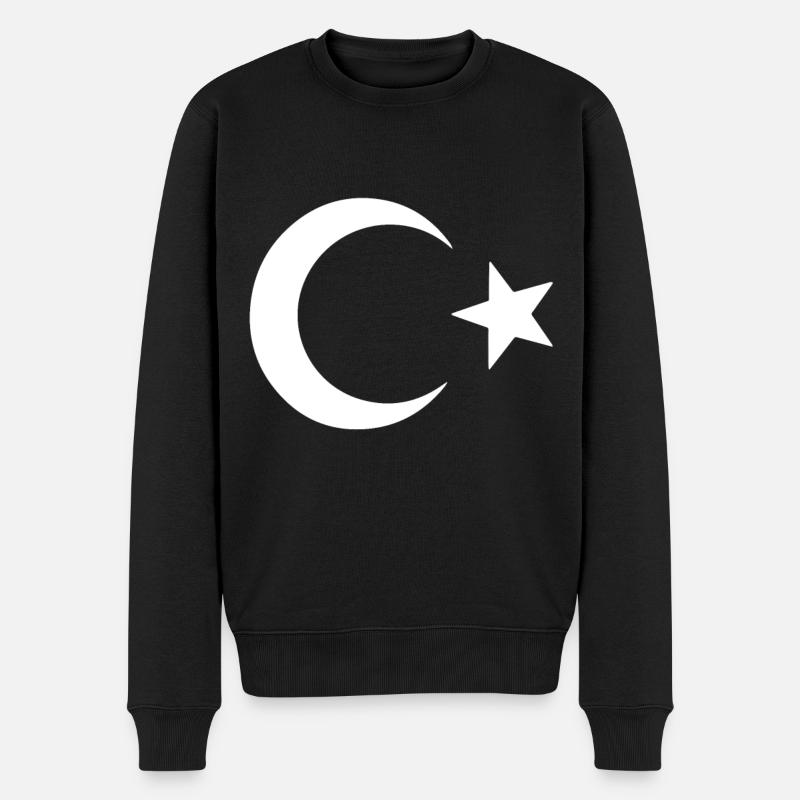 Stolz und Tradition – Türkei Flagge - Männer Premium Bio Pullover - Schwarz