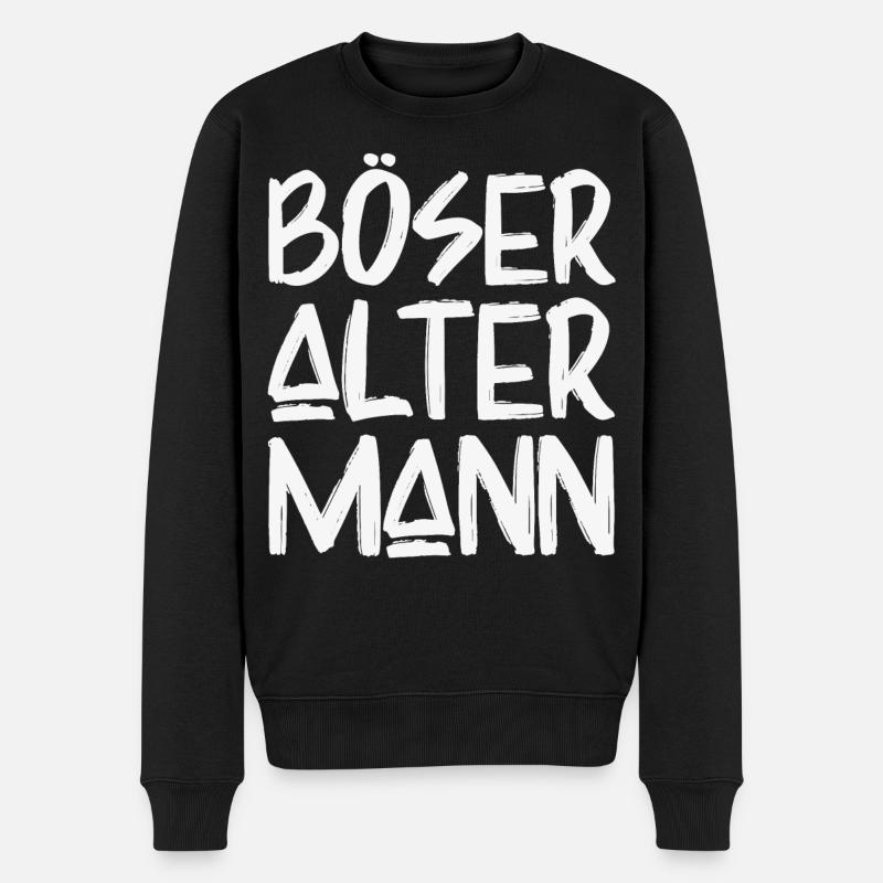 Böser Alter Mann - Männer Premium Bio Pullover - Schwarz