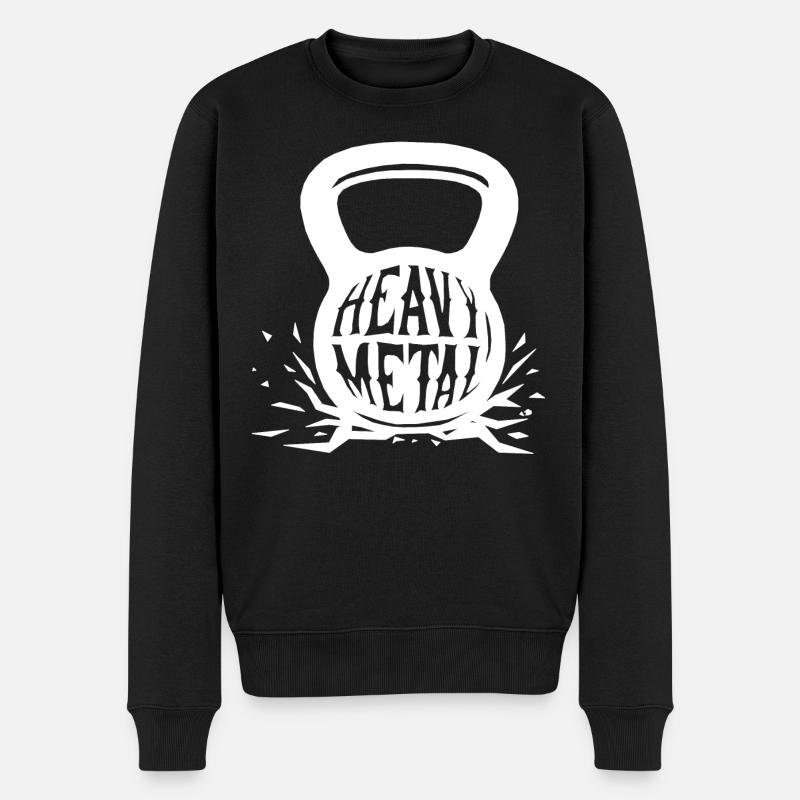 Heavy Metal - Männer Premium Bio Pullover - Schwarz