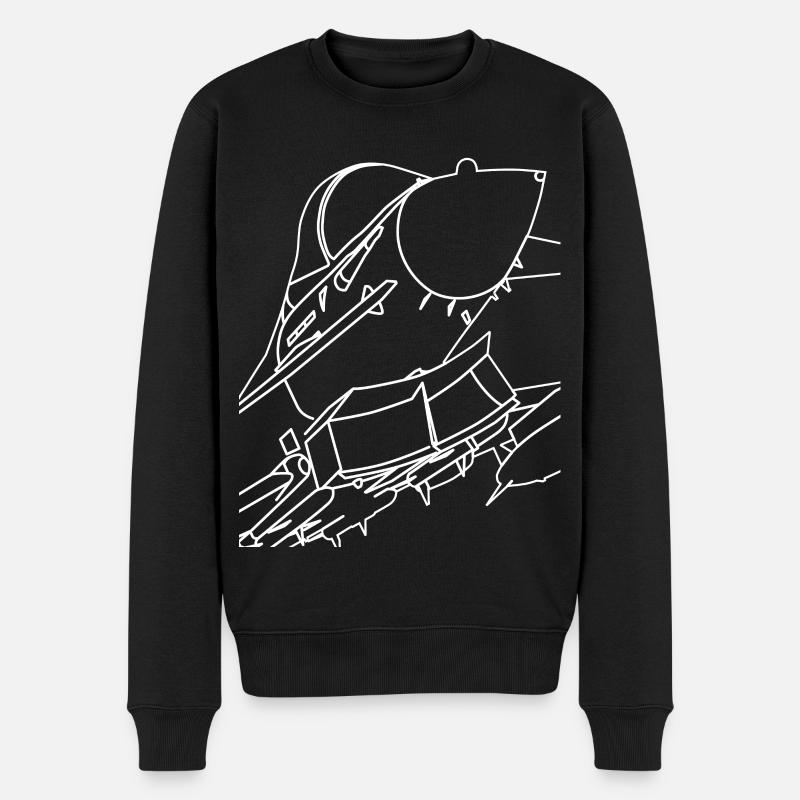 Eurofighter Typhoon | Düsenjäger-| Kampfflugzeug - Männer Premium Bio Pullover - Schwarz