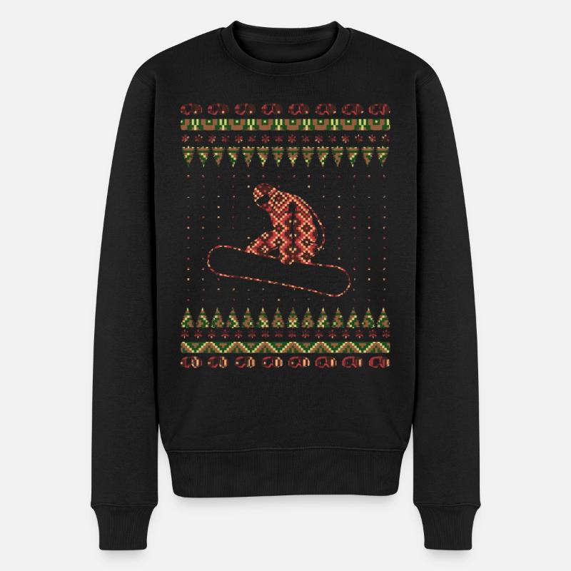 Snowboarder Snowboard Winter Weihnachten - Männer Premium Bio Pullover - Schwarz