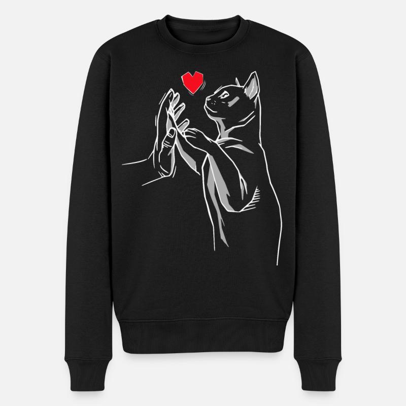 Stubentiger Katze Kater Katzen Miau Katzenliebhabe - Männer Premium Bio Pullover - Schwarz