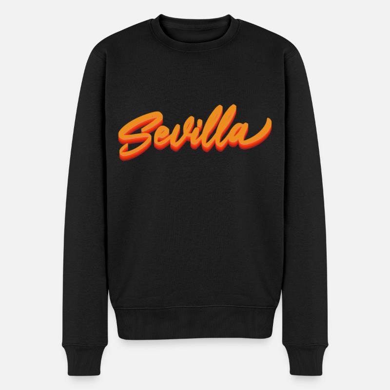 Sevilla Gradient Script Logo - Männer Premium Bio Pullover - Schwarz