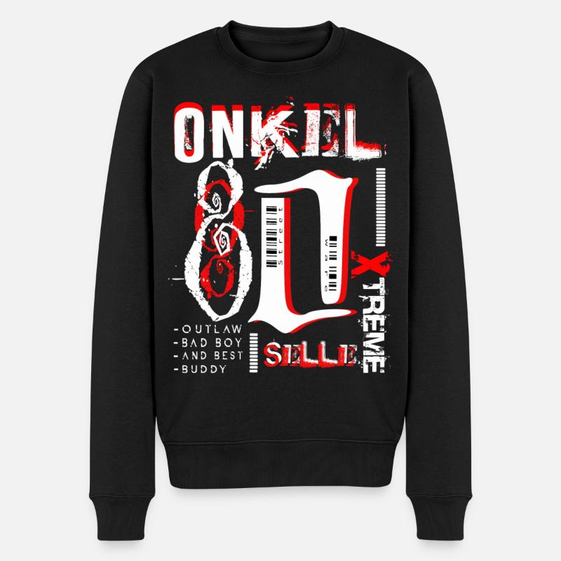 Onkel Streetware 80 - Männer Premium Bio Pullover - Schwarz